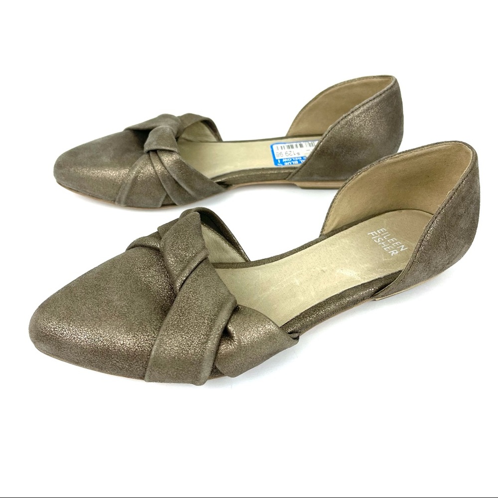 Eileen Fisher Fuller Metallic Suede d'Orsay Flat
